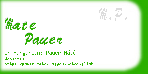 mate pauer business card