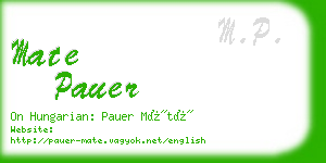 mate pauer business card